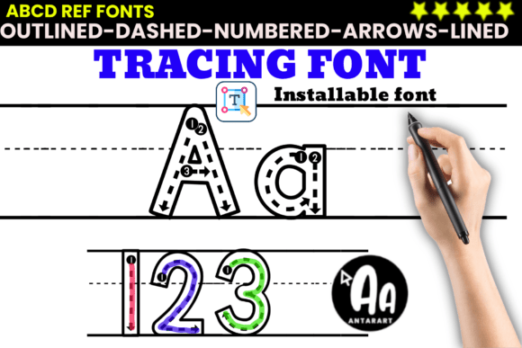 Dashed Outlined Arrows Lined: A Font That Teaches as It's Typed